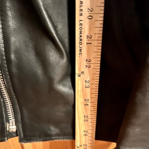 Men’s Black Leather Heavy Bomber Motorcycle Jacket Patches Zippers 🚫sold🚫 - Picture 12 of 14